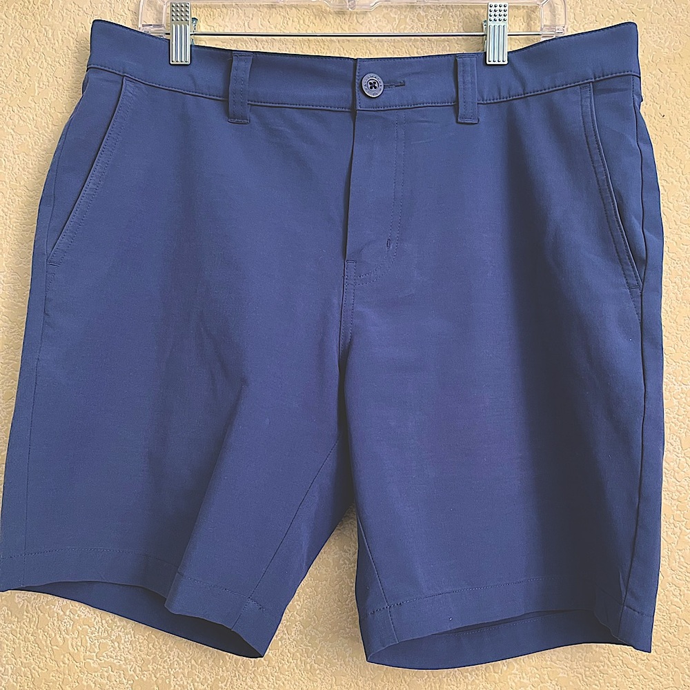 Blue Flat Front Shorts with Classic Design